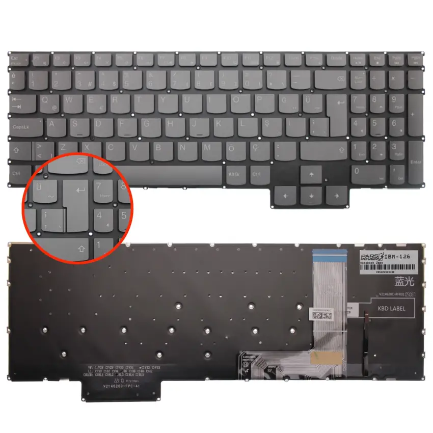Lenovo LOQ 15IRH8 82XV Serisi Klavye Işıklı (Füme TR)