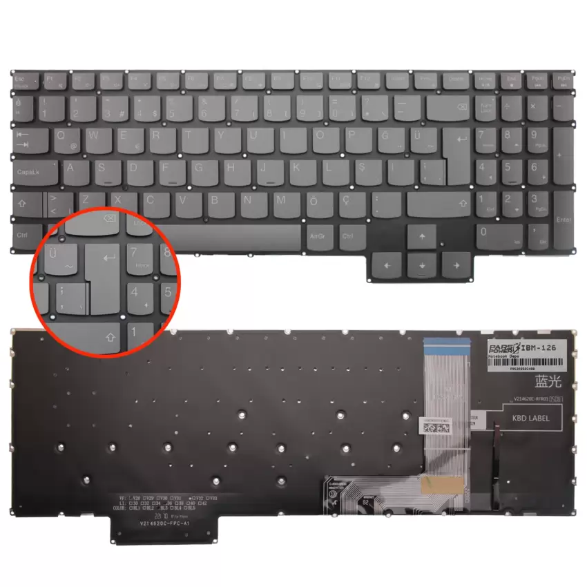 Lenovo LOQ 82XT00CXTX Klavye Işıklı (Füme TR)
