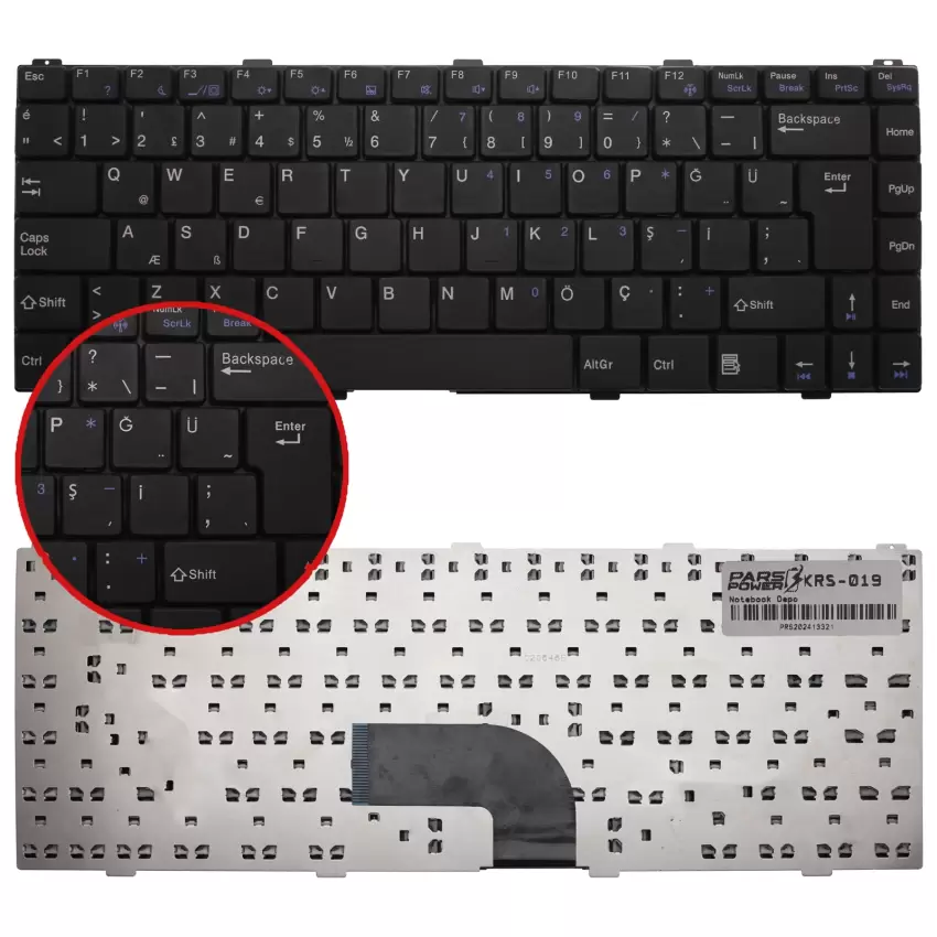 Grundig W20L62 Notebook Klavye (Siyah TR)