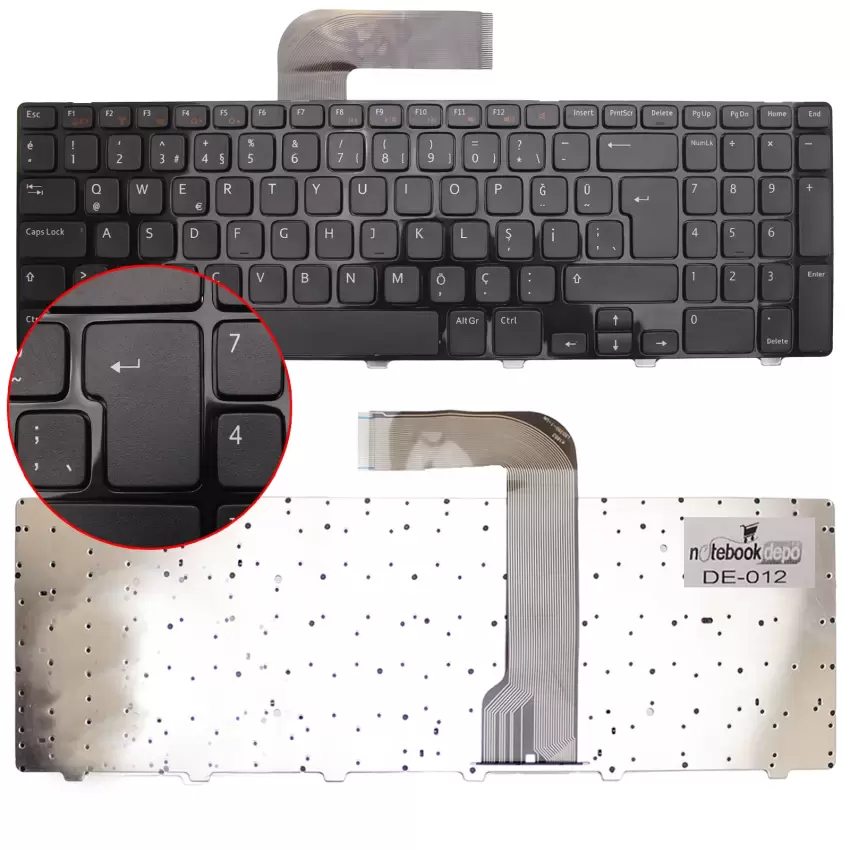 Dell Inspiron N5110-C31H23, N5110-C41H43 Notebook Klavye (Siyah TR)