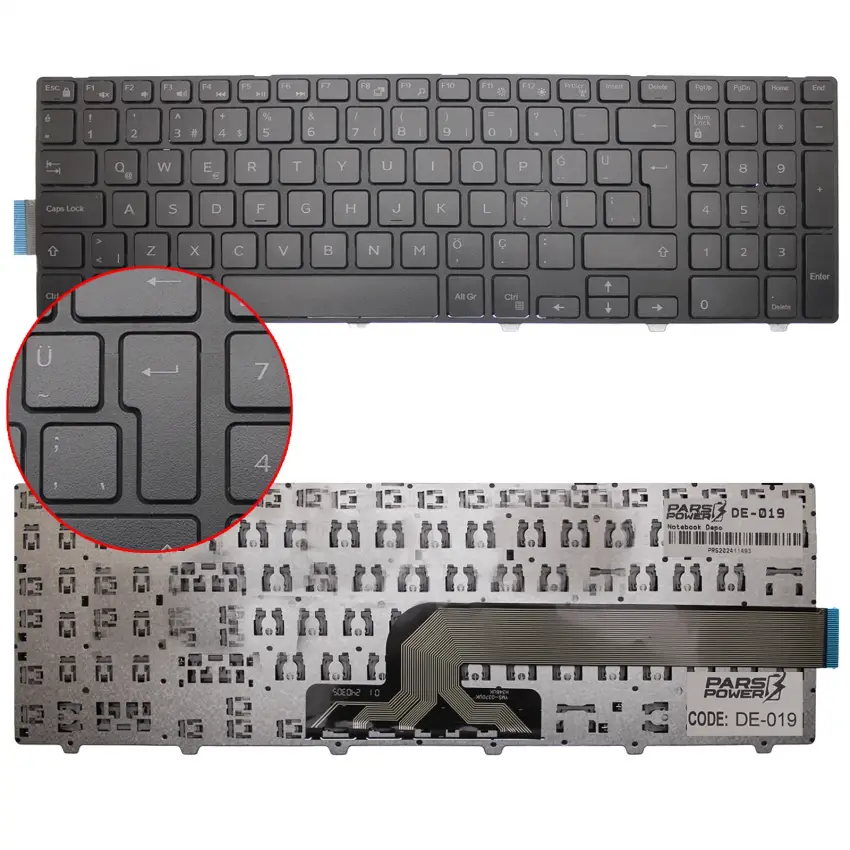 Dell Inspiron 15-5547, 15-5548, 15-5551 Notebook Klavye (Siyah TR)