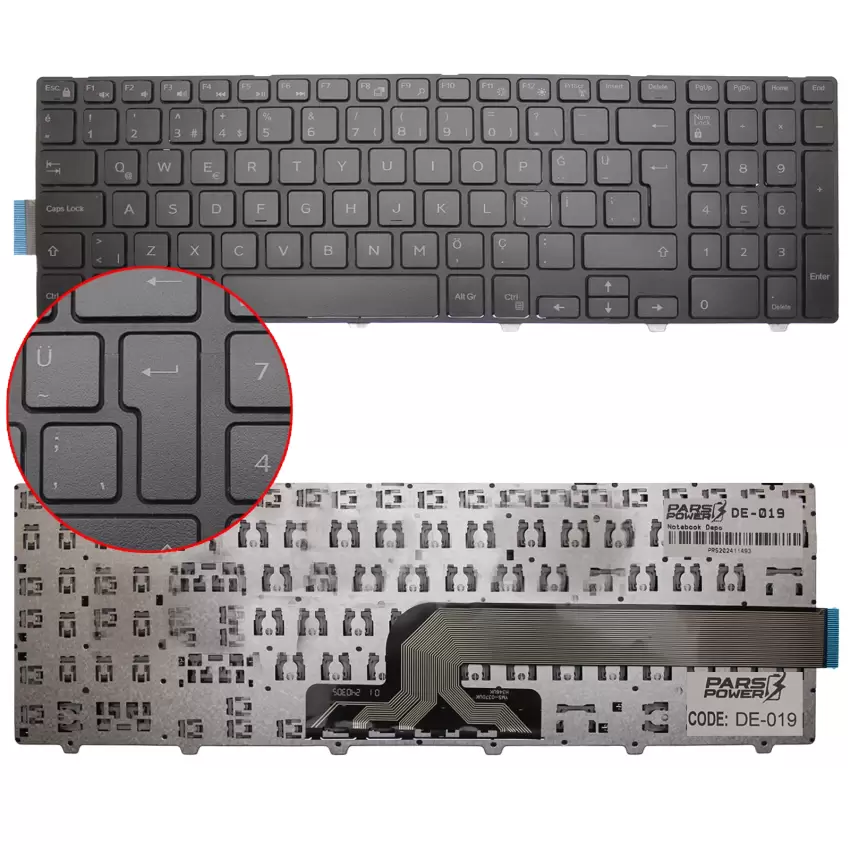 Dell SN8234, P39F, P40F, P47F Notebook Klavye (Siyah TR)