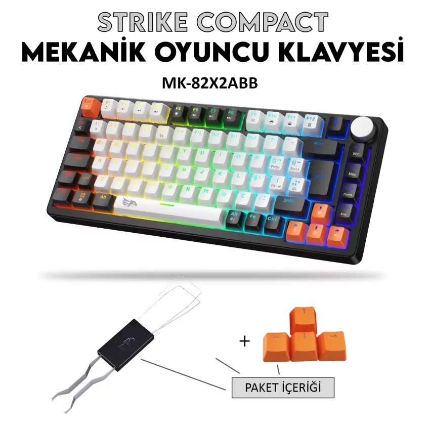 Gameagle Strike Compact MK-82X2ABB Mekanik Işıklı Gamer Klavye