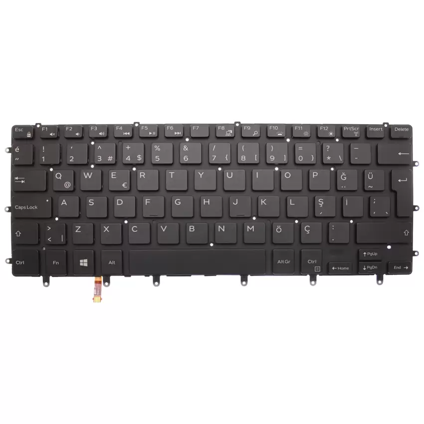 Dell XPS 9560 Uyumlu Notebook Klavye Işıklı (Siyah TR)