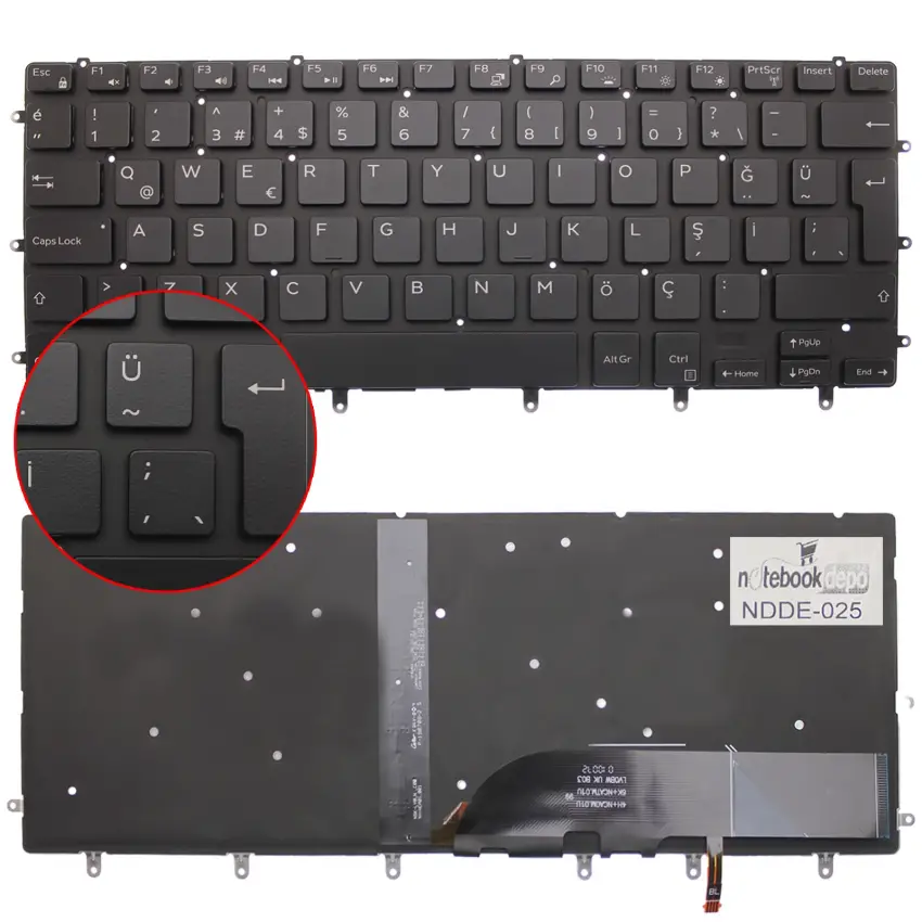 Dell XPS 13 9360 Notebook Klavye (Siyah TR)