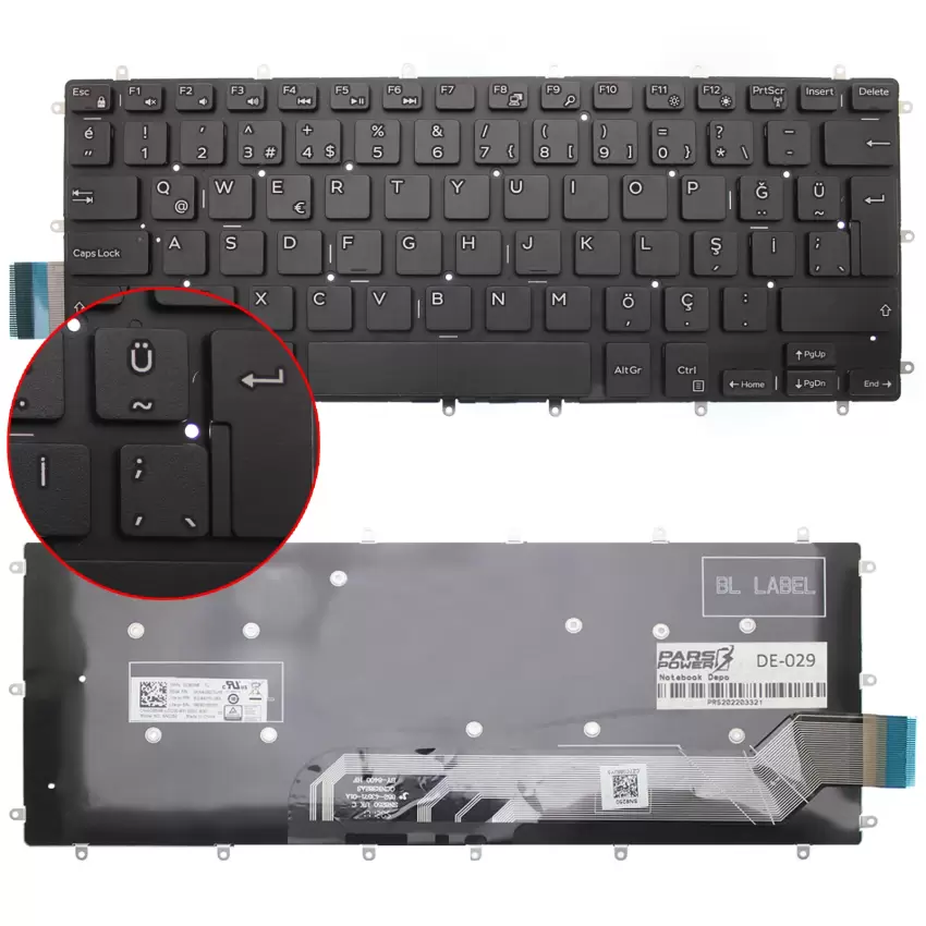 Dell Vostro 5471-FHDS55WP81N1 Notebook Klavye (Siyah TR)