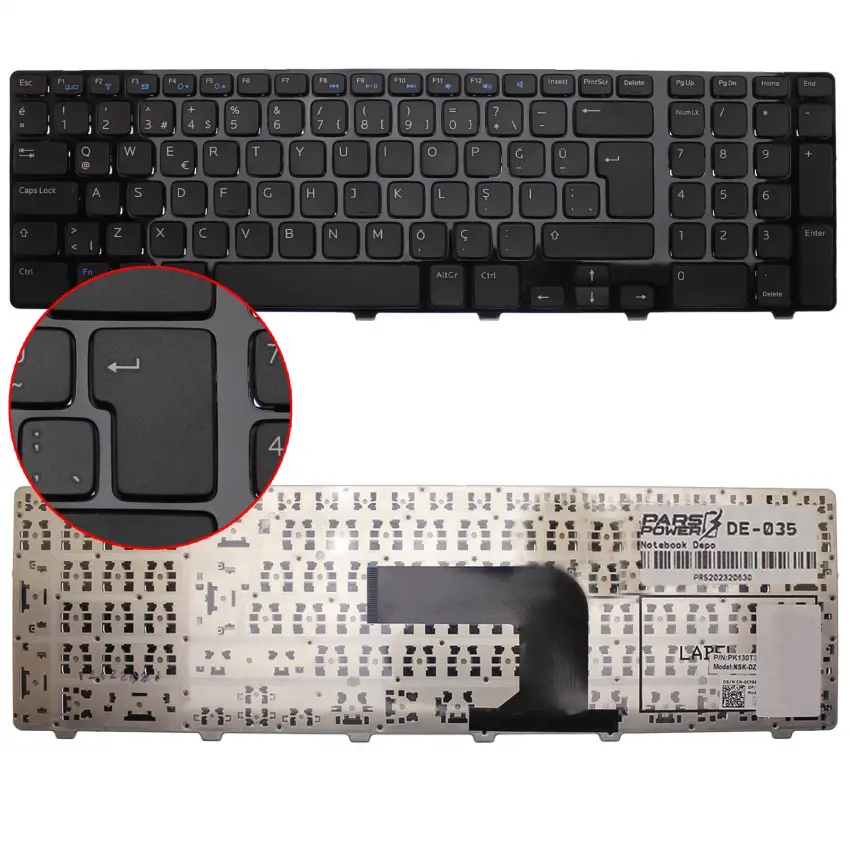Dell 0JJNFF, 1XVY2 Notebook Klavye (Siyah TR)