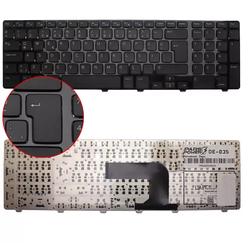 Dell NSK-DZASC, PK130T31A00, PK130T31B22 Notebook Klavye (Siyah TR)