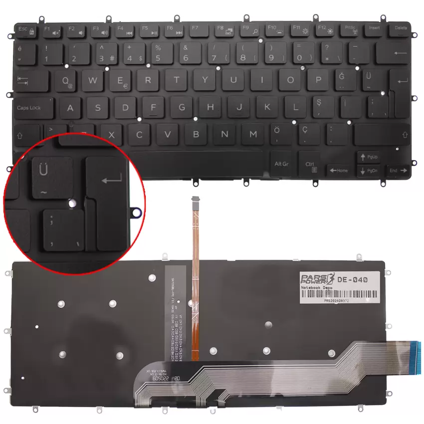 Dell Vostro 5471-FHDS55WP81N1 Notebook Klavye Işıklı (Siyah TR)