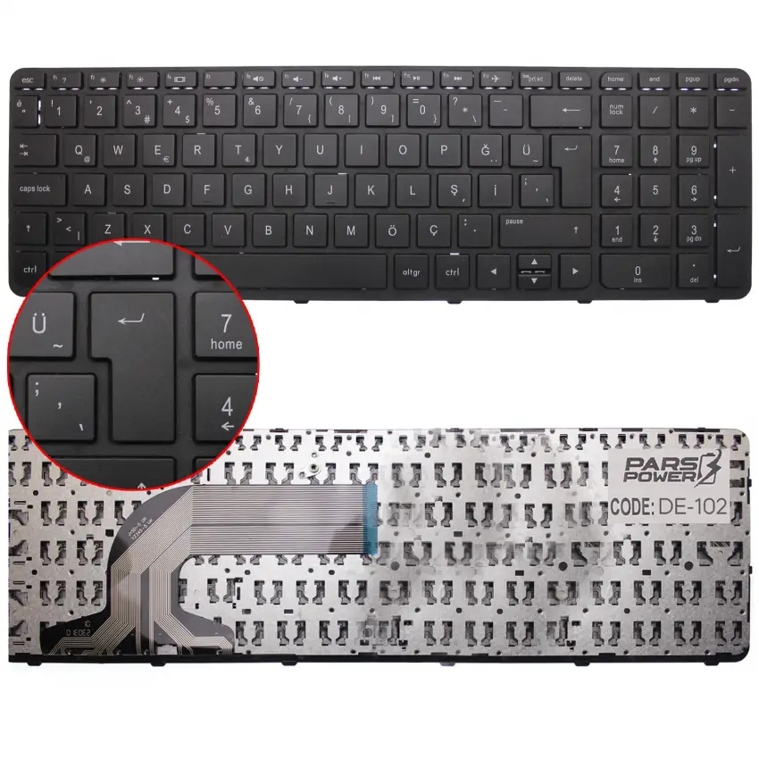 HP 15-d005st, 15-d010st, 15-d011st Notebook Klavye (Siyah TR)