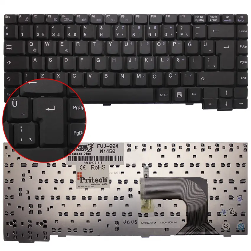 Fujitsu Siemens M1450 Notebook Klavye (Siyah TR)