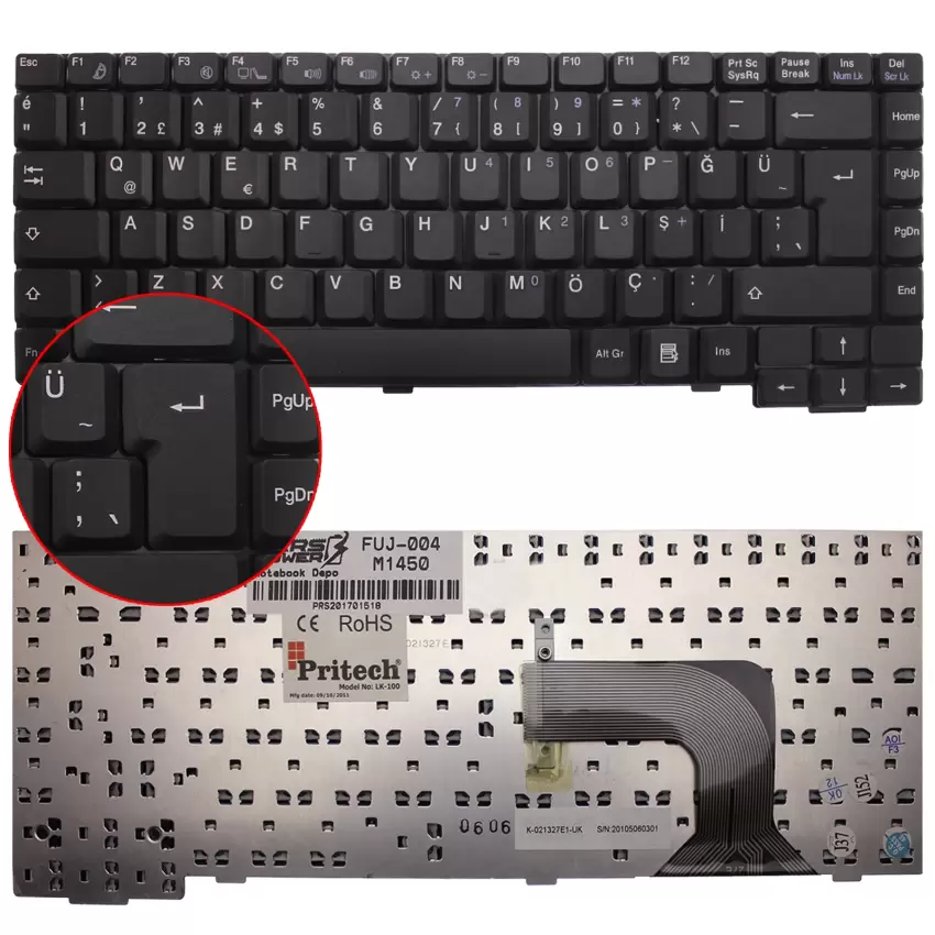 Fujitsu Siemens M1451G Notebook Klavye (Siyah TR)