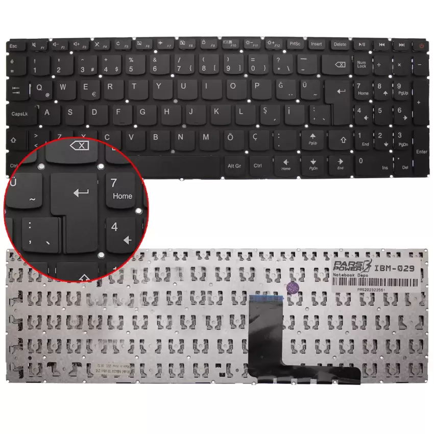 Lenovo V310 80T300T6TX, 80T300TETX Notebook Klavye (Siyah TR)