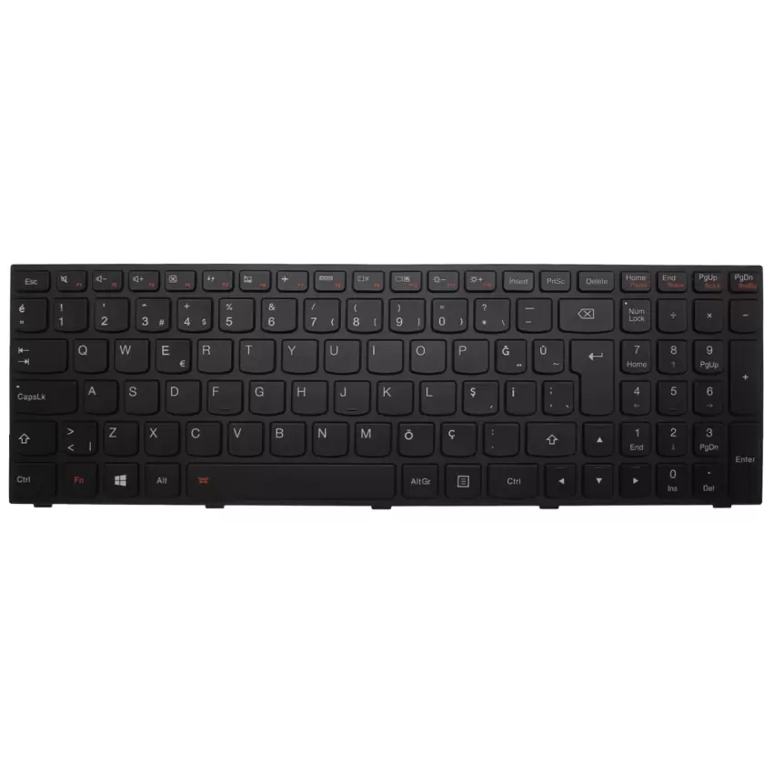 Lenovo B50-70, Type 20384, 80EU Notebook Klavye Işıklı (Siyah TR)
