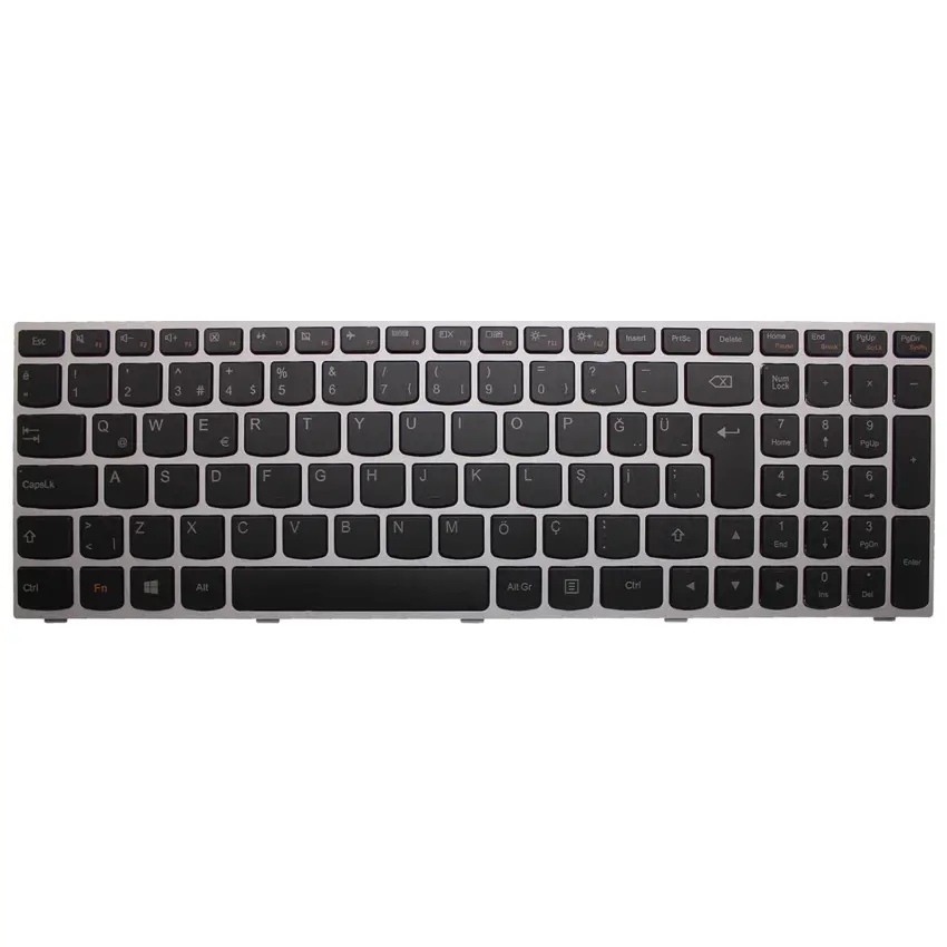 Lenovo G50-80 Type 20642, 80KR, 80L0 Notebook Klavye (Gümüş TR)