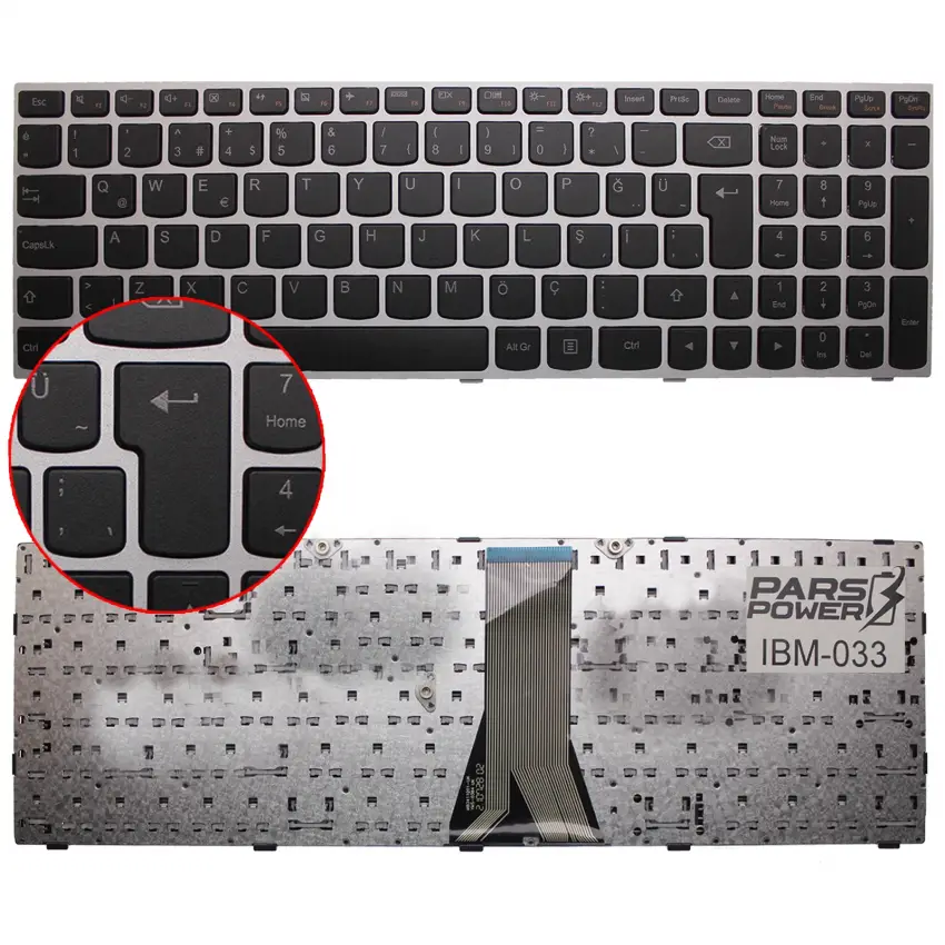 Lenovo PK130TH2B13, PK130TH3A13 Notebook Klavye (Gümüş TR)