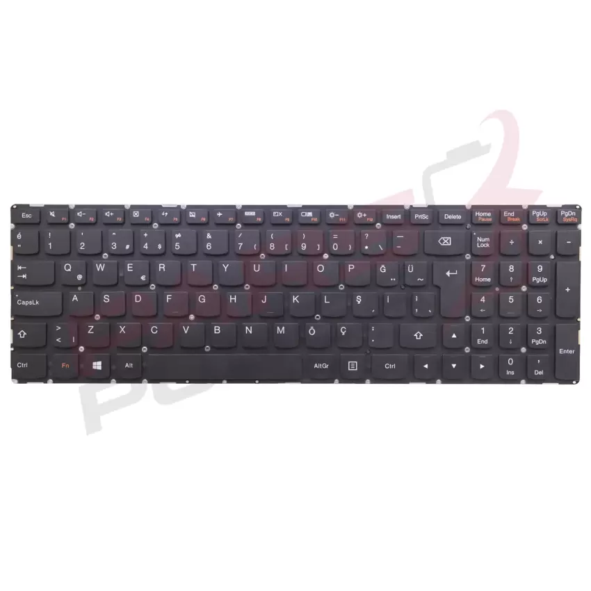 Lenovo ideaPad 700-17ISK Type 80RV Notebook Klavye (Siyah TR)
