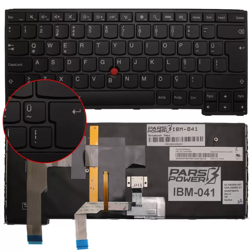 Lenovo SN20F98414 Notebook Klavye Işıklı (Siyah TR)