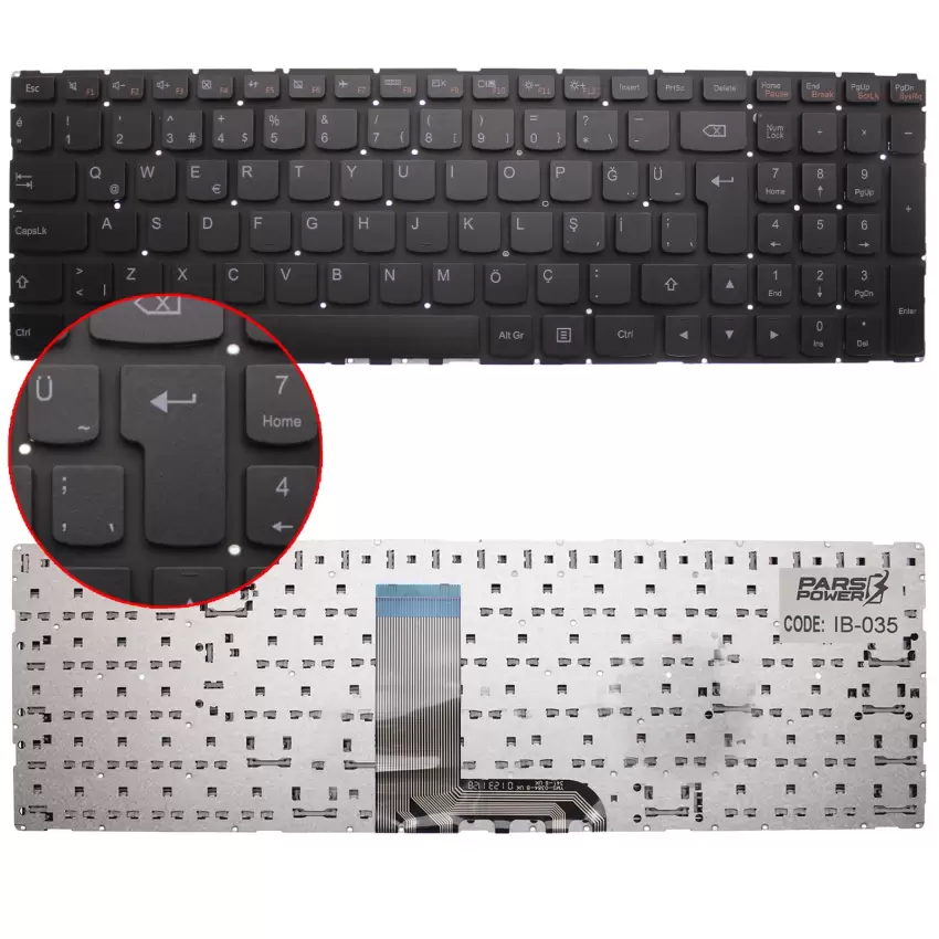 Lenovo Yoga 80N6008AGE, 80N6000LPH Notebook Klavye (Siyah TR)