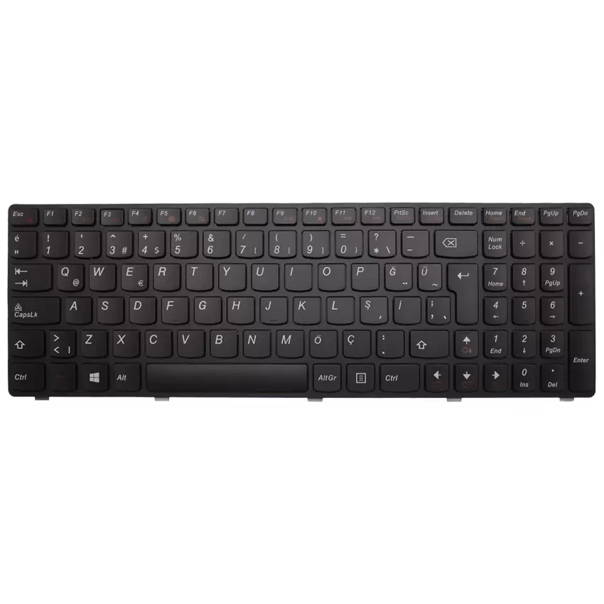Lenovo B570, B570A, B570E, B570G, B580, B585, B590, V570, Z570, Z575 Notebook Klavye (Siyah TR)