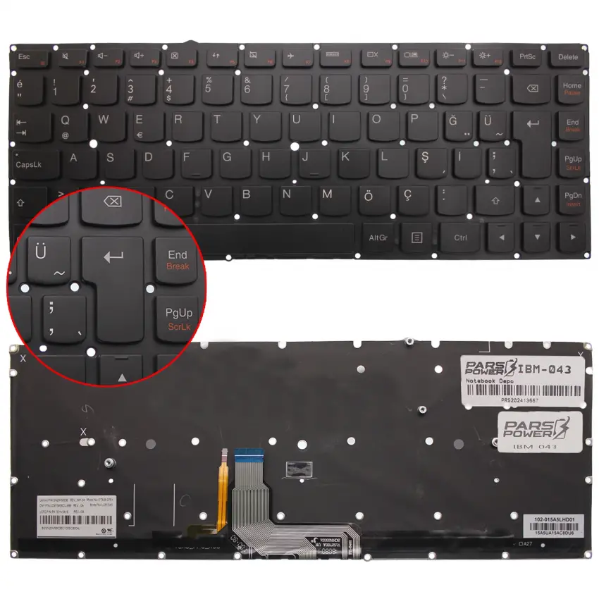 Lenovo ideaPad Yoga 80UE Uyumlu Notebook Klavye (Siyah TR)