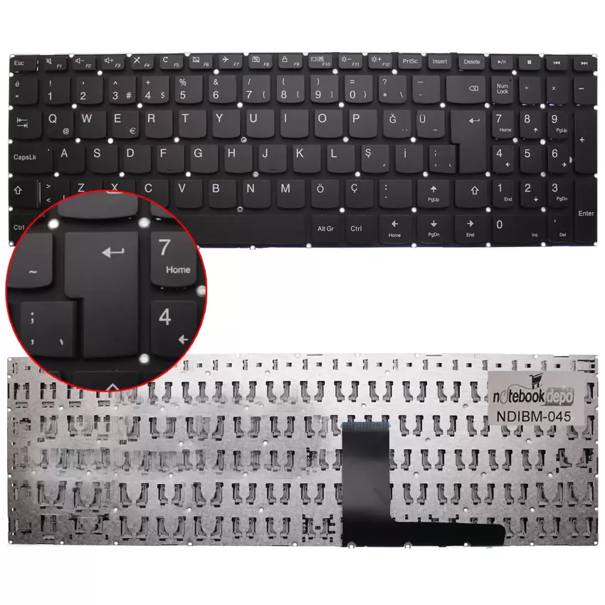 Lenovo ideaPad 80TV00UGTX, 80T7003BTX Notebook Klavye (Siyah TR)