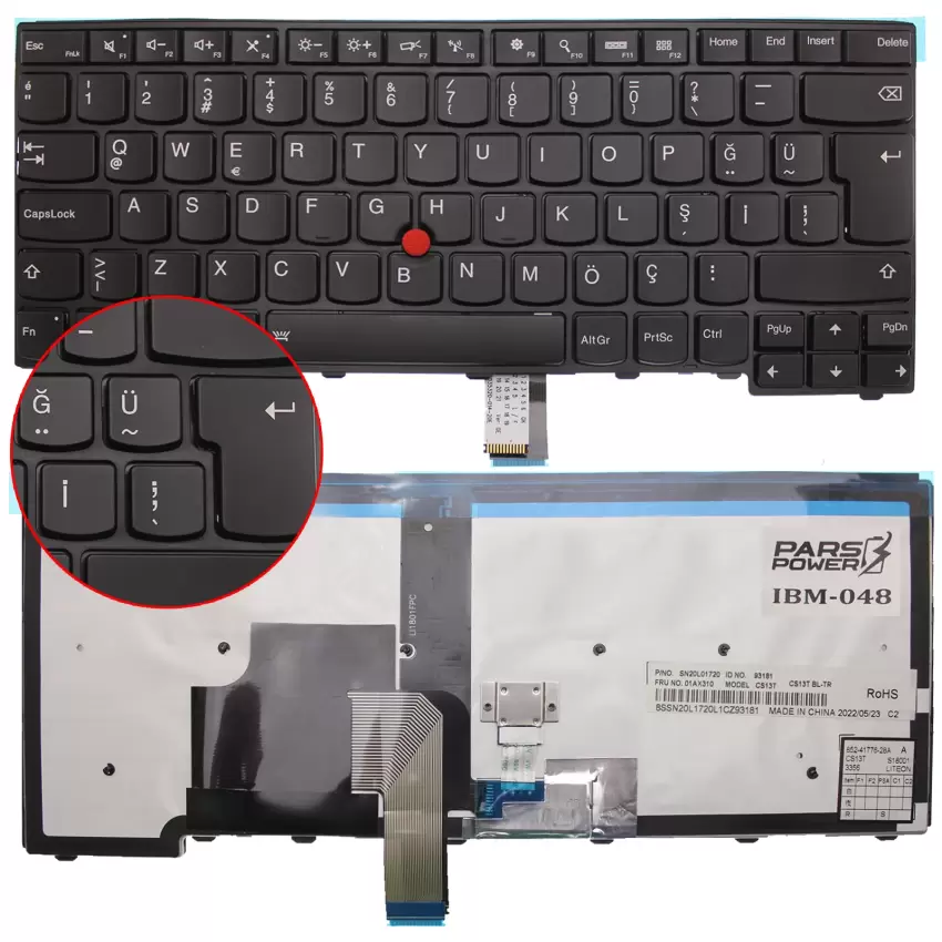 Lenovo ThinkPad T440S, T450S Klavye (Işıklı TR)