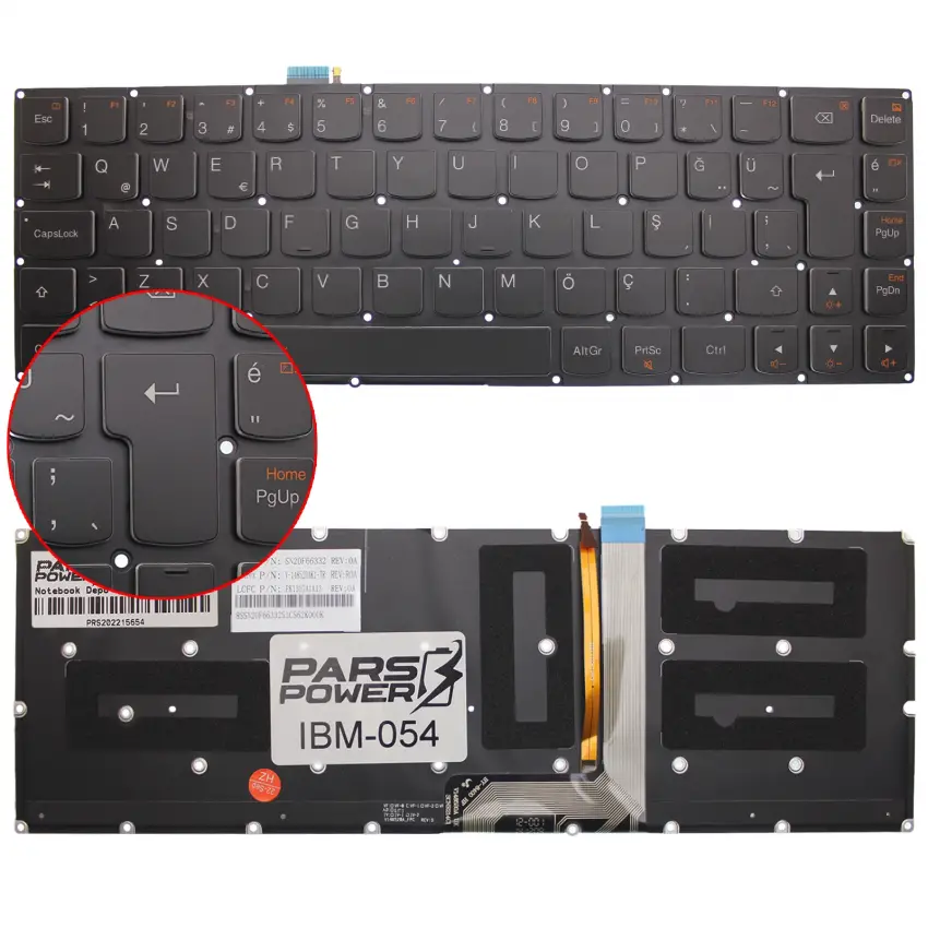 Lenovo SN20F66305, SN20F66346 Notebook Klavye Işıklı (Siyah TR)