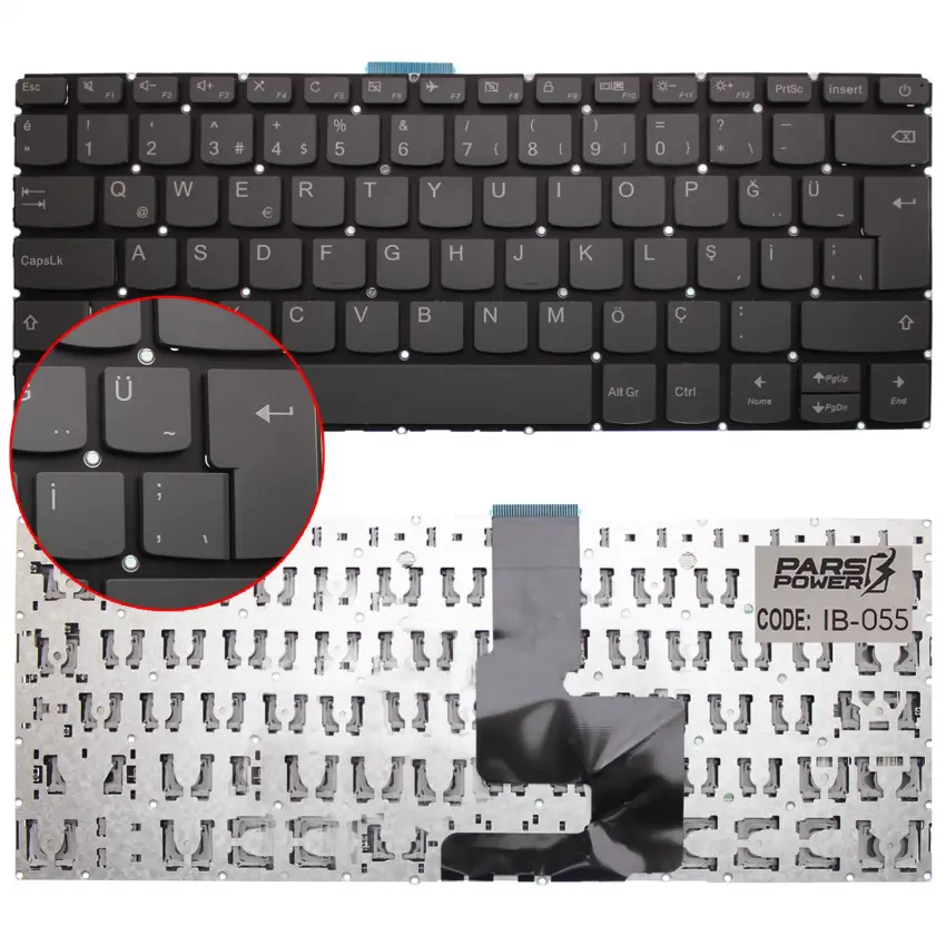 Lenovo ideaPad 520SL-14IKB, 520SR-14IKB Notebook Klavye (Füme TR)
