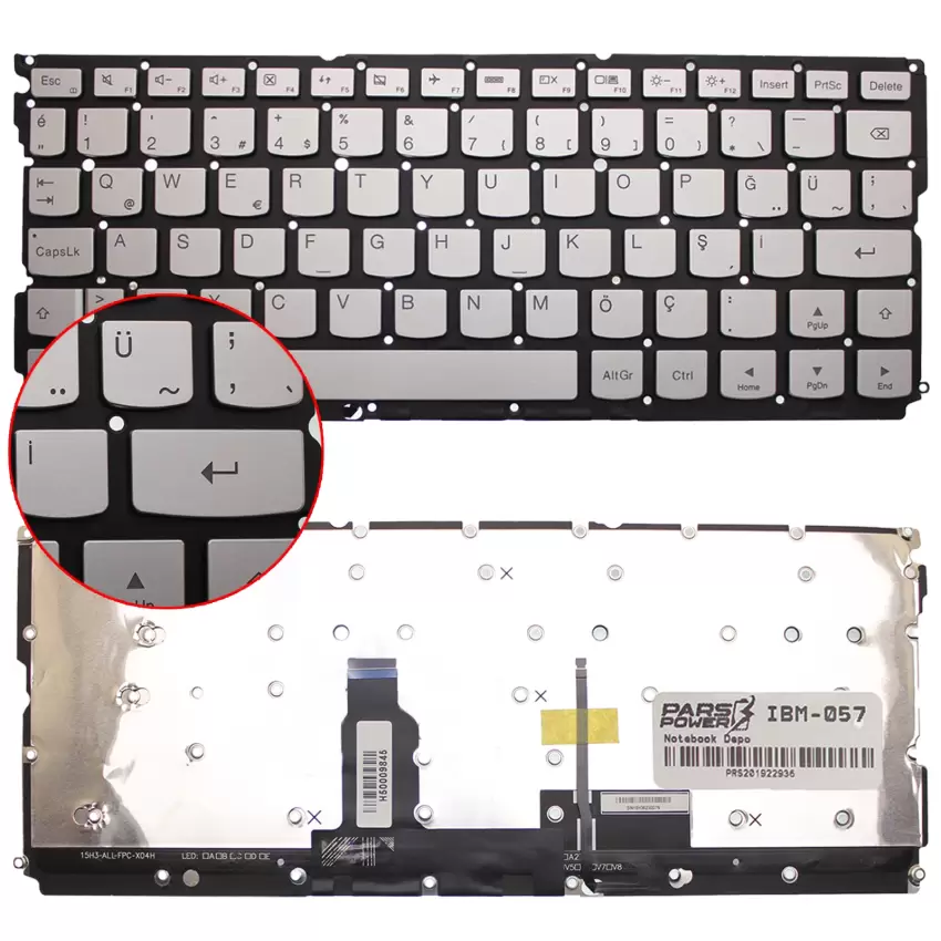 Lenovo Yoga LCM15H33USJ6862 Notebook Klavye (Gümüş Işıklı TR)
