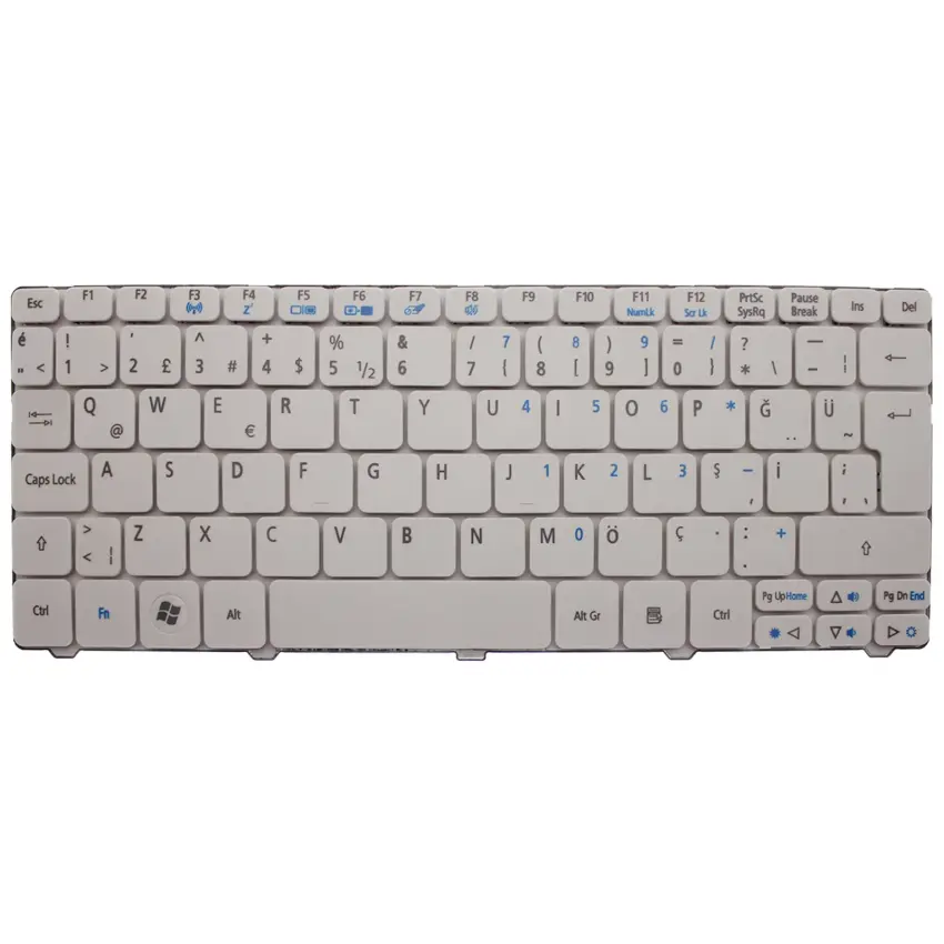 Acer Aspire 521H, 532H, 533H, AEZH9R00030 Notebook Klavye (Beyaz TR)