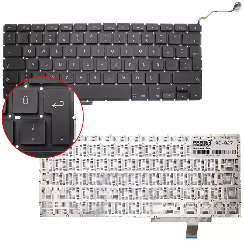 Apple MB604LL/A, MC024LL/A, MC226LL/A Klavye (Siyah Tr)