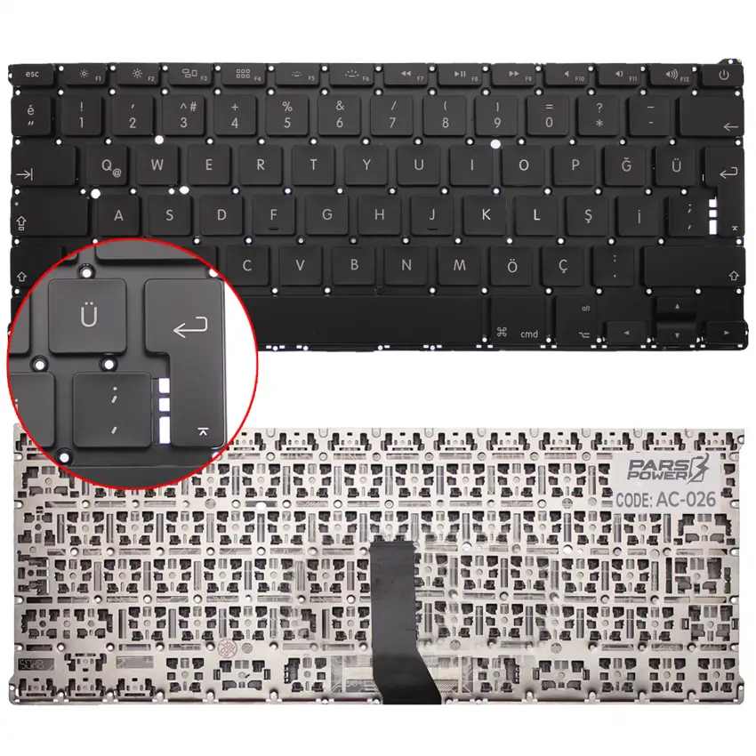 Apple MacBook AIR 13 A1369 Klavye (Siyah Tr)