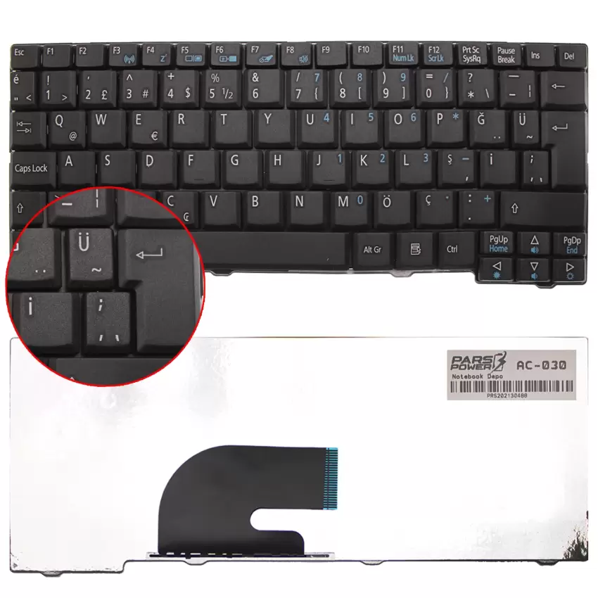 Acer 9J.N9482.001 Notebook Klavye (Siyah TR)