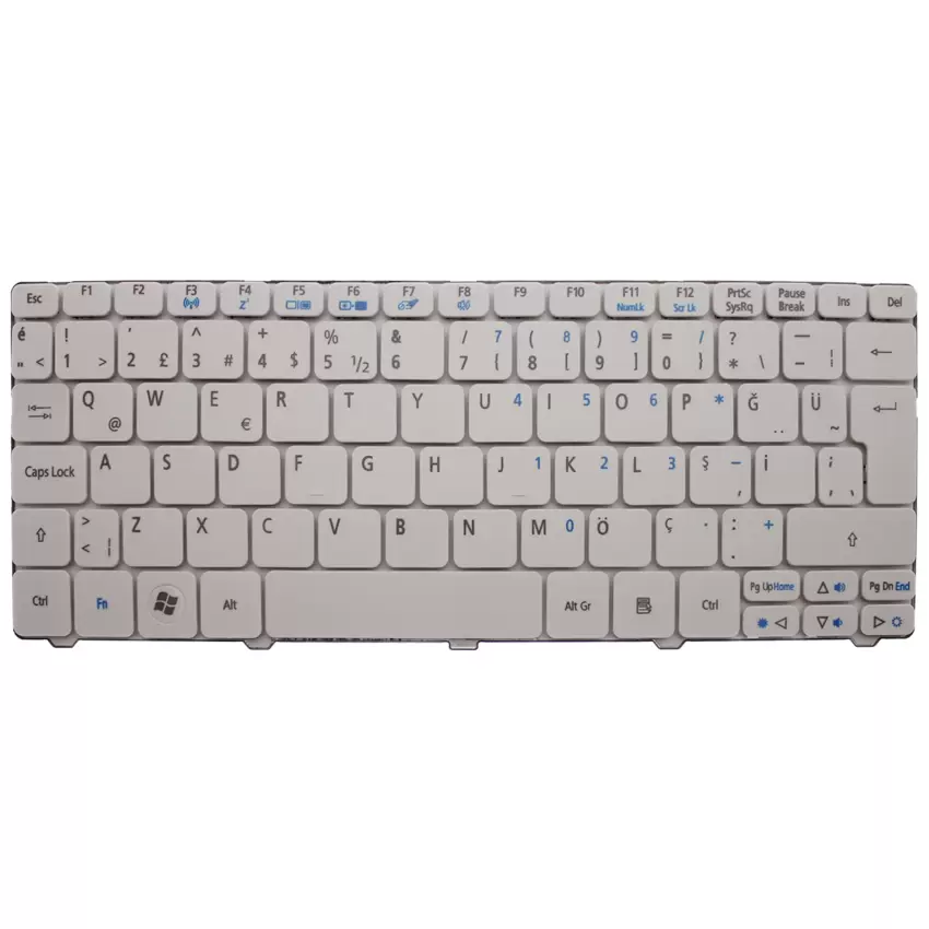 Gateway LT21, LT2100, LT2100U, LT2104U Notebook Klavye (Beyaz TR)