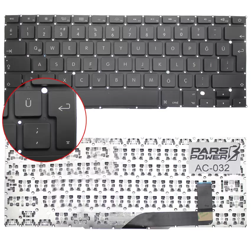 Apple MacBook Pro MC976, ME664LL/A, ME665LL/A Klavye (Siyah Tr)