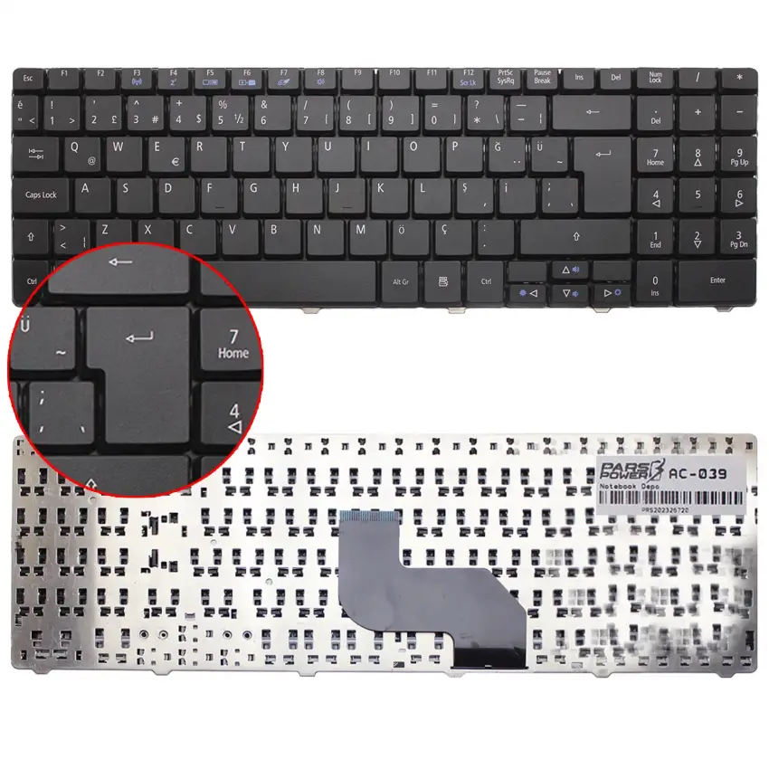 Acer Aspire 5241, 5332, 5334, 5516 Notebook Klavye (Siyah TR)