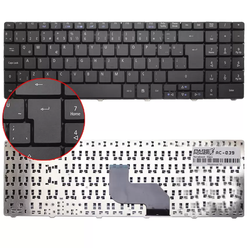 Exper BLB3, BLB5, NBLB3, NBLB5 Notebook Klavye (Siyah TR)