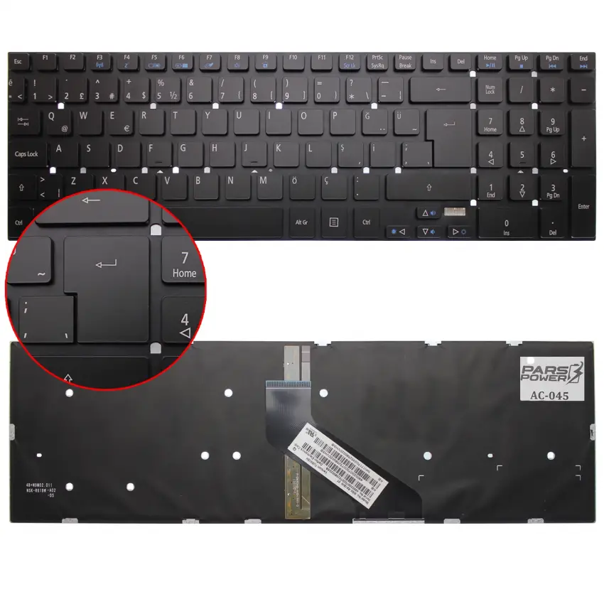 Acer Aspire V17 Nitro VN7-791 Notebook Klavye Işıklı (Siyah TR)