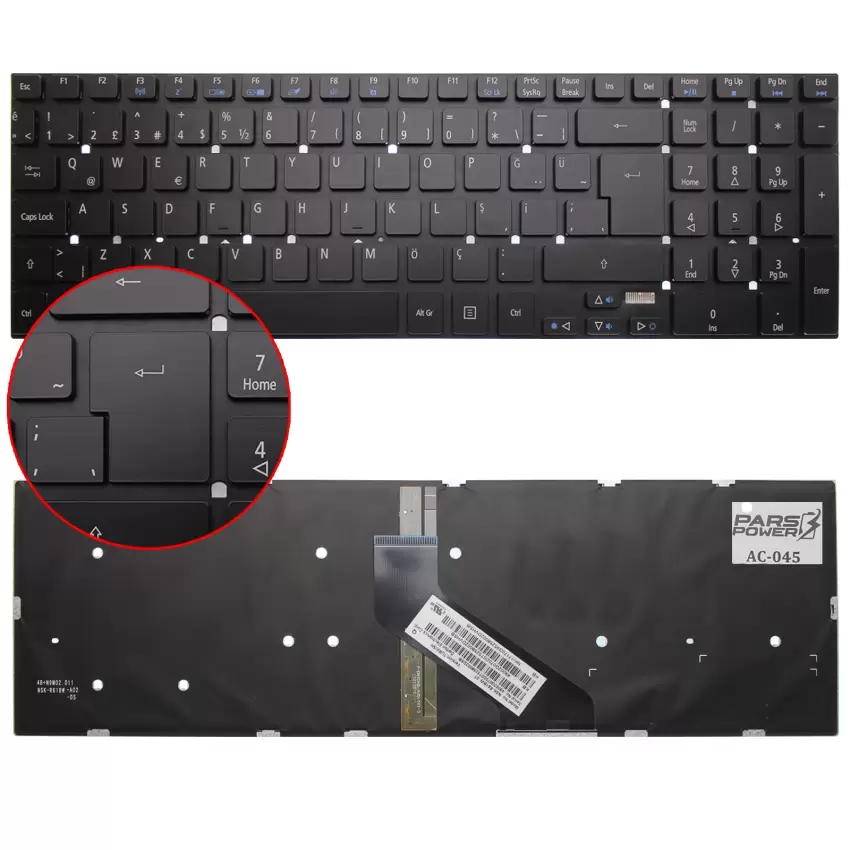 Acer Aspire V17 Nitro VN7-791G Notebook Klavye Işıklı (Siyah TR)