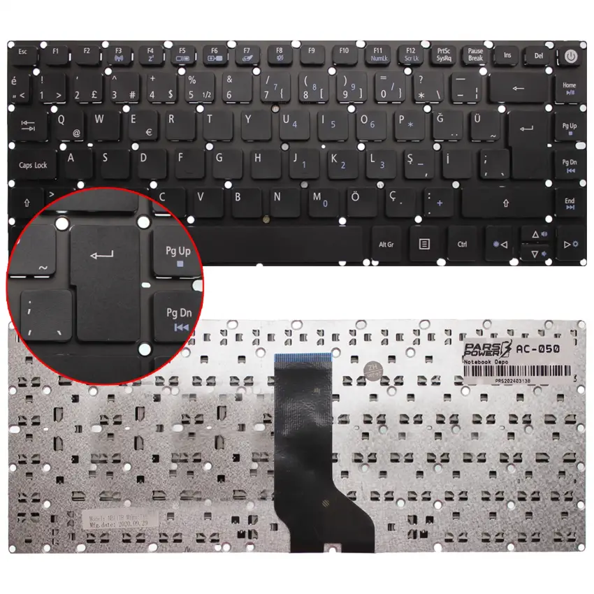 Acer Aspire E5-452 Serisi Notebook Klavye (Siyah TR)