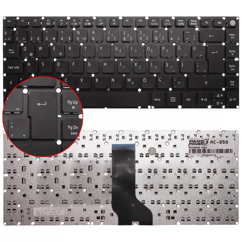Acer P248-M-35PQ Notebook Klavye (Siyah TR)