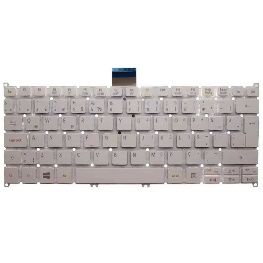 Acer NSK-R71BW01, RT0SW Notebook Klavye (Beyaz TR)