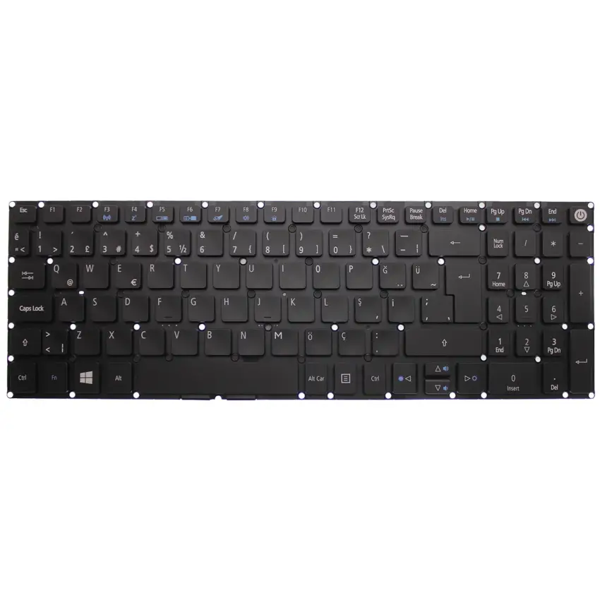 Acer Aspire 3 A315-51-310J, A315-51-311B Notebook Klavye Işıklı (Siyah TR)