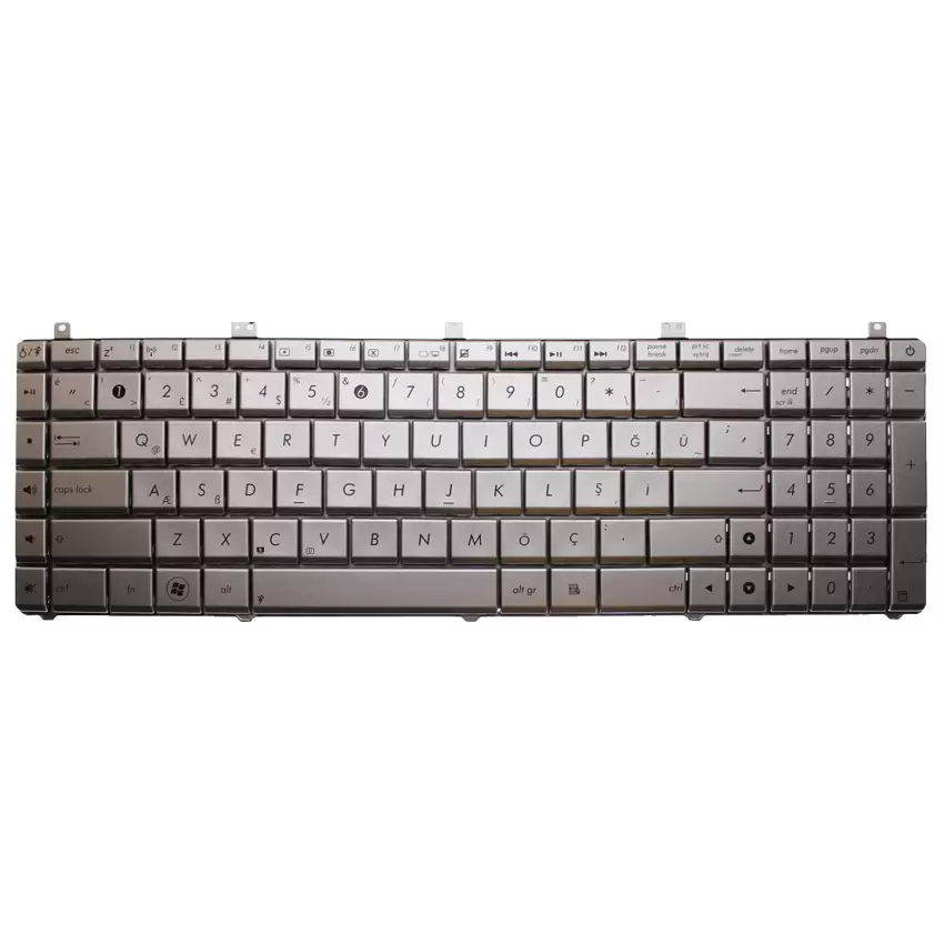 Asus N75YI-267SL-SL Notebook Klavye (Gümüş TR)