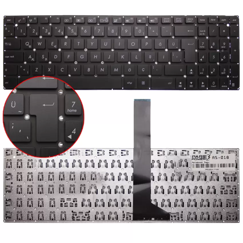 Asus X550JX XX099D, X550JX-XX097H Notebook Klavye (Siyah TR)
