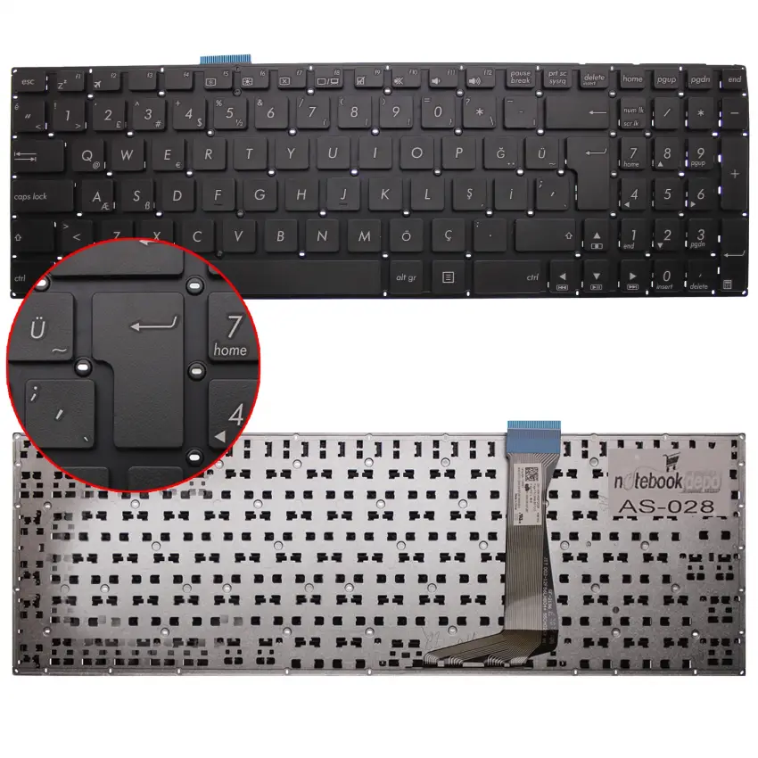 Asus E502NA-GO021T Klavye (Siyah TR)