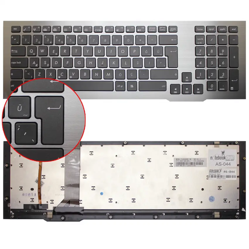 Asus G75 Serisi Notebook Klavyesi (Kasalı Siyah TR)