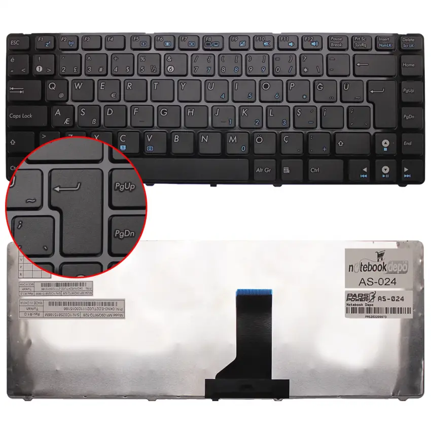 Asus X42DQ Notebook Klavye (Siyah TR)