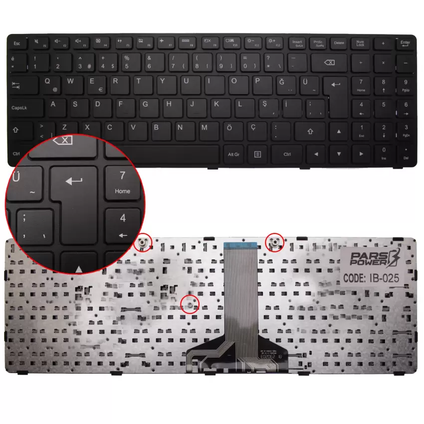 Lenovo ideaPad 100-15IBD, 100-15ISK, 80QQ, B50-50 Serisi 6385H-TR Uyumlu Notebook Klavye Siyah TR